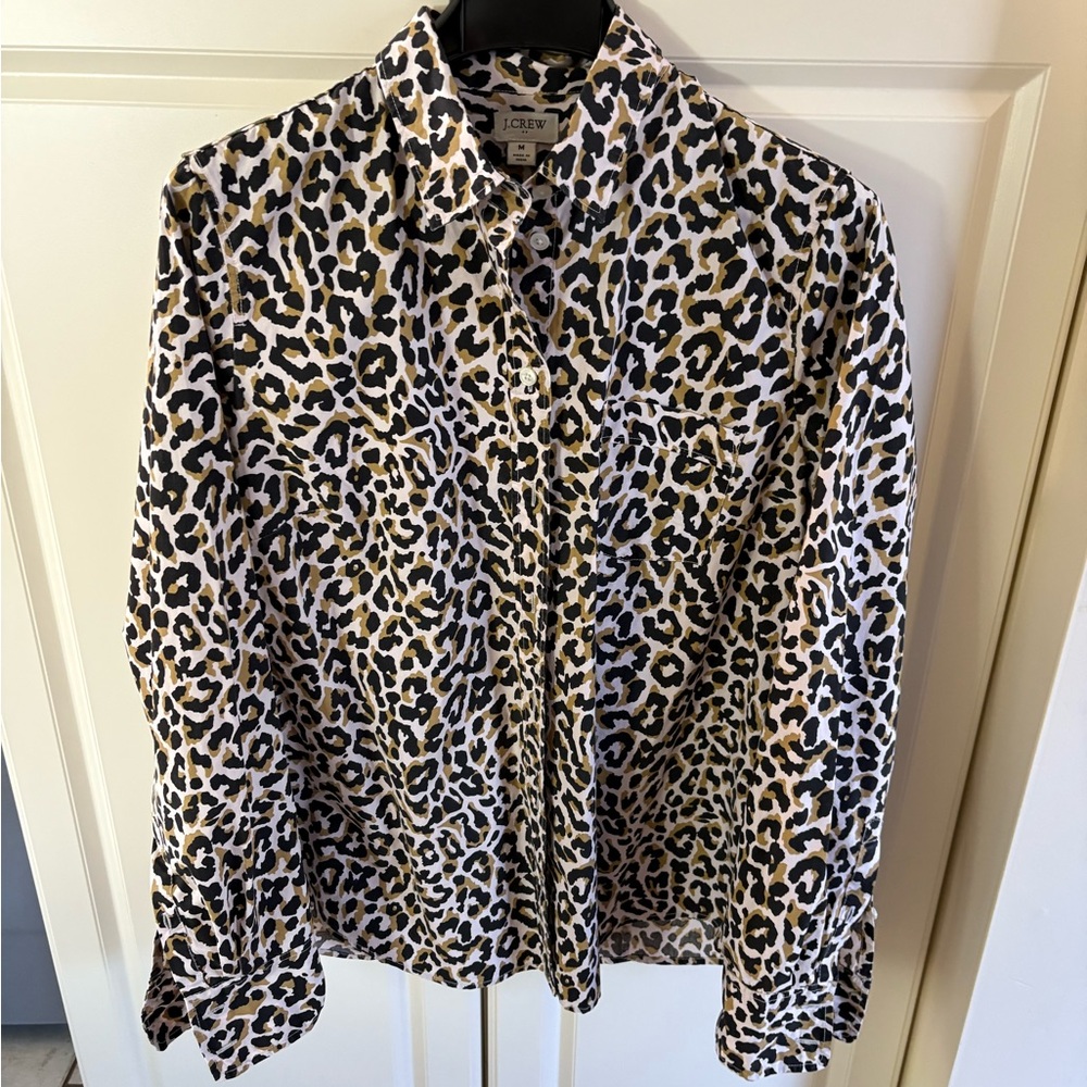 J.Crew leopard Print Button-Up shirt